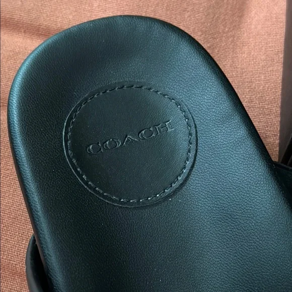 Coach Black Signature Crossover Slide Sandals 8D - Picture 4 of 6